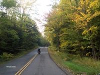 Father and son in the Fall Ride Parade